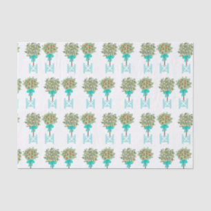 Aquamarin Orange Topiary Robin's Egg Blue Seidenpapier