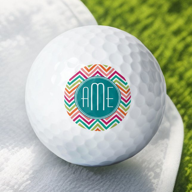 Aquamarin Orangefarbene, rosa, benutzerdefinierte  Golfball (Add Your Monogram to this Personalized Golf Ball)