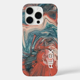 Aquamarin, Orangenblüte und cremefarbener Marmorwi iPhone 16 Pro Hülle