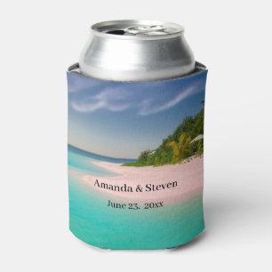 Aquamarin Ozean Tropische Strand Szene Hochzeit Dosenkühler