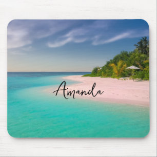 Aquamarin Ozean Tropischer Strand Szenerie Mousepad