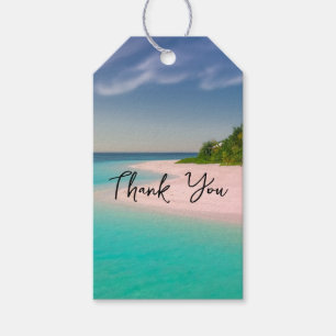 Aquamarin Ozean Tropischer Strand Szenisch Danke Geschenkanhänger