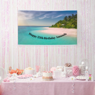 Aquamarin Ozean Tropischer Strand Szenischer Gebur Banner