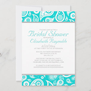 Aquamarin Paisley Bridal Dusche Einladungen