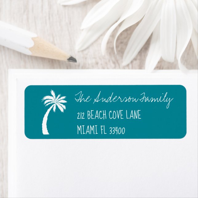 Aquamarin + Palm Tree Icon Handwriting Typografie (Insitu)