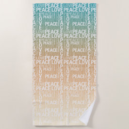 Aquamarin Peach Gold White Peace Liebe Strandtuch
