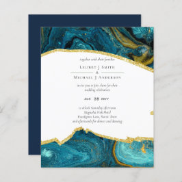 Aquamarin Peacock Blue Gold Agate Wedding