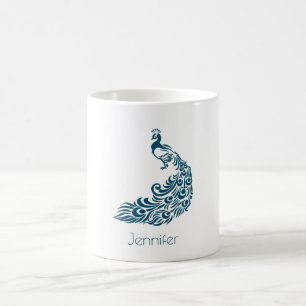 Aquamarin Peacock Bold & Stylish Art Deco Personal Tasse