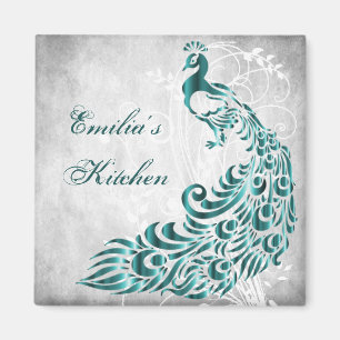 Aquamarin Peacock Personalisiert Magnet