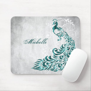 Aquamarin Peacock Personalisiert Mouse Pad Mousepad