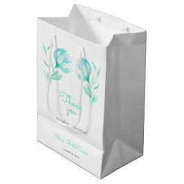 Aquamarin Peonies-Brautparty Mittlere Geschenktüte