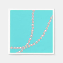 Aquamarin & Perlen Serviette