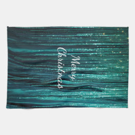 Aquamarin Pine Green Tinsel Weihnachten Geschirrtuch