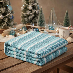 Aquamarin Pinstripe Christmas Pattern#28 ID1009 Fleecedecke