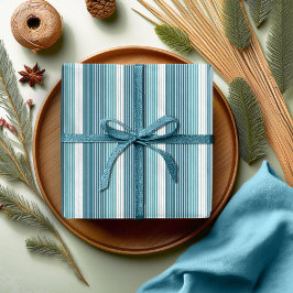 Aquamarin Pinstripe Christmas Pattern#28 ID1009 Geschenkpapier