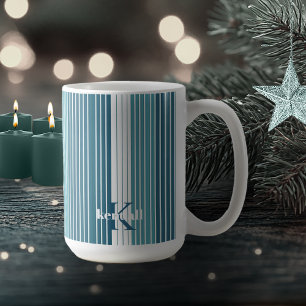 Aquamarin Pinstripe Christmas Pattern#28 ID1009 Kaffeetasse