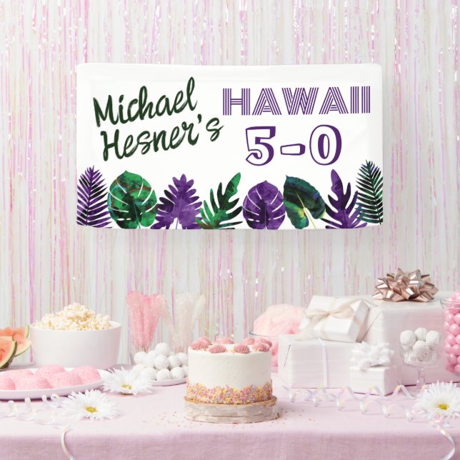 Aquamarin, Plum Hawaii 5-0 50. Geburtstag Banner (Party)