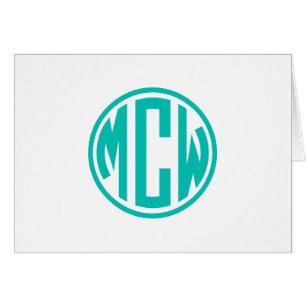 Aquamarin Preppy Circle Monogram DIY BG