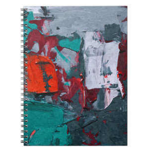 Aquamarin Red Gray Urban Texture Abstrakt Notebook Notizblock