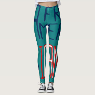 Aquamarin Red White Black Leggings