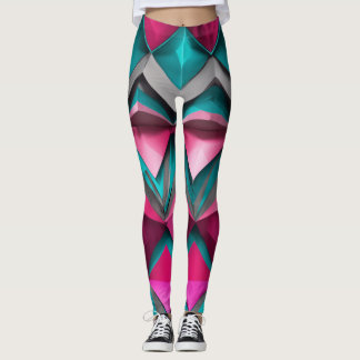 "Aquamarin & rosa 3D Abstrakte WeihnachtsLeggings" Leggings