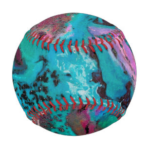 Aquamarin rosa Abstrakte Flüssigkeitsansammlung Baseball