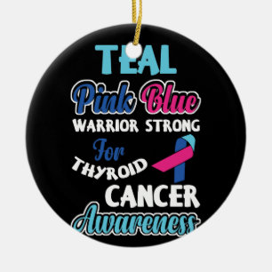 Aquamarin rosa Blauer Krieger stark gegen Schilddr Keramik Ornament