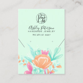 Aquamarin rosa Blumen Logo Schmuck Ohrring Halsket Visitenkarte