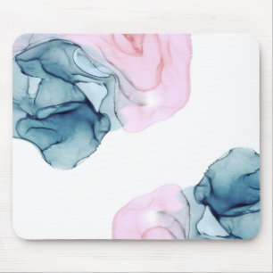 Aquamarin & rosa Ethereal Inky Fantasy Trendy Glam Mousepad