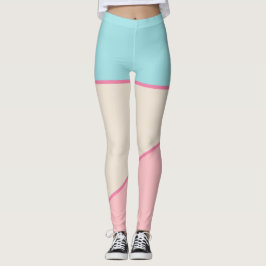 Aquamarin Rosa, gelb, pastellfarben Leggings