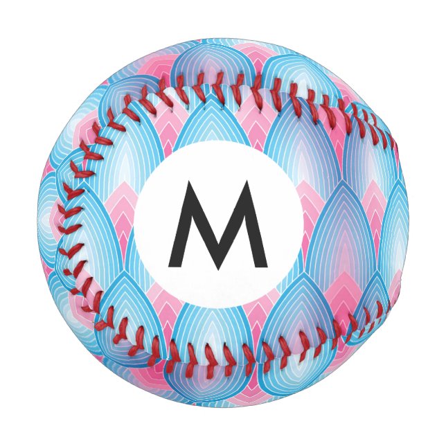 Aquamarin-rosa-Petrischale Baseball (Vorderseite Links)