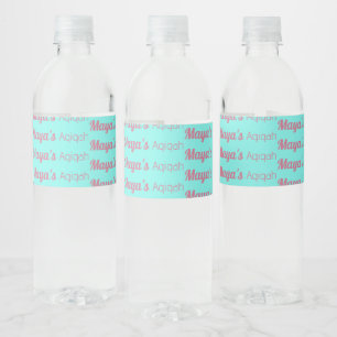 Aquamarin rosa Solid Color Schlicht, Aqiqah Baby D Wasserflaschenetikett