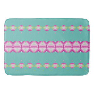 Aquamarin rosa und grüne Gemusterte Mat Badematte