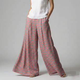 Aquamarin rosa und rot Stilvolles Mosaikmuster Stoff