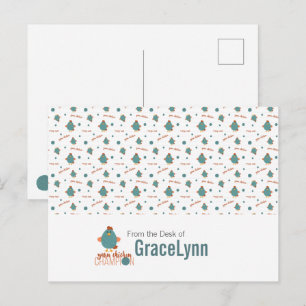 Aquamarin & Rostgarn Chicken Champion Postcard Postkarte