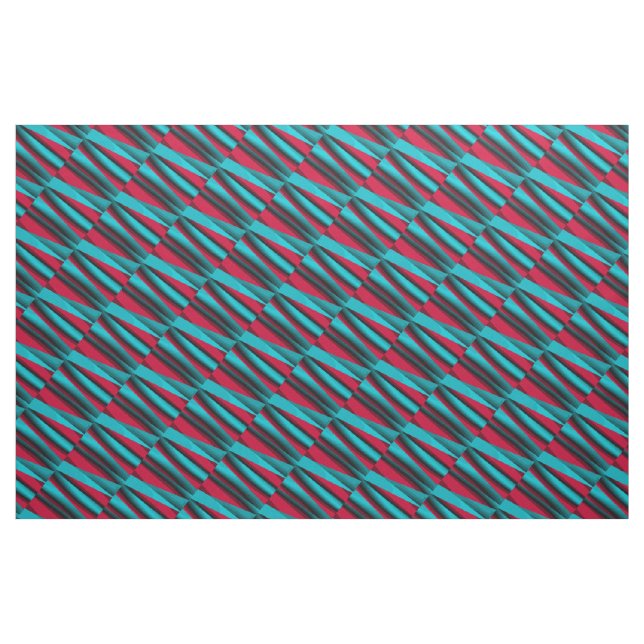 Aquamarin-rot Abstrakt Stoff (Yard (91,4 cm))