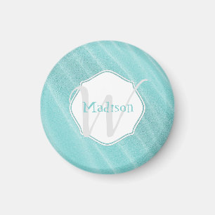 Aquamarin Sand Ripples Personalisiert Magnet