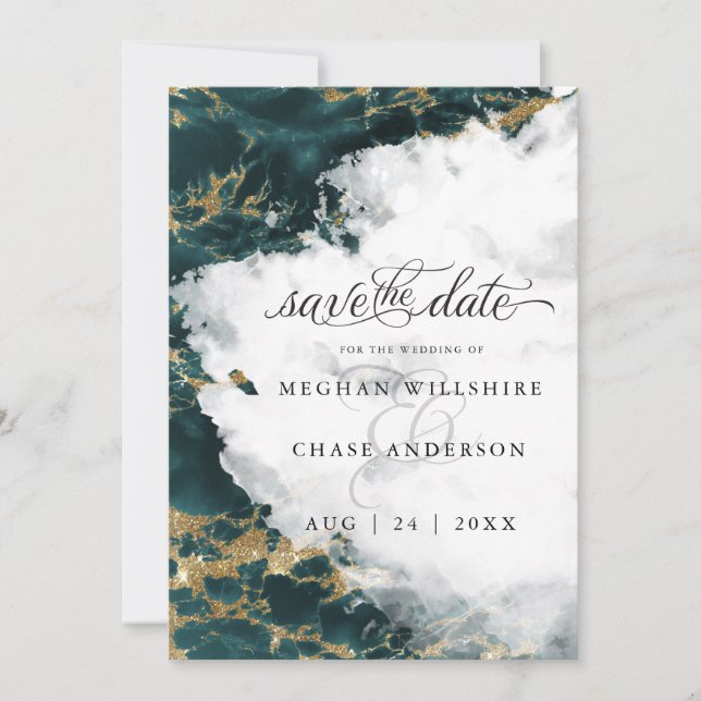 Aquamarin Sapphire Watercolor Geode BarefootBride™ (Vorderseite)