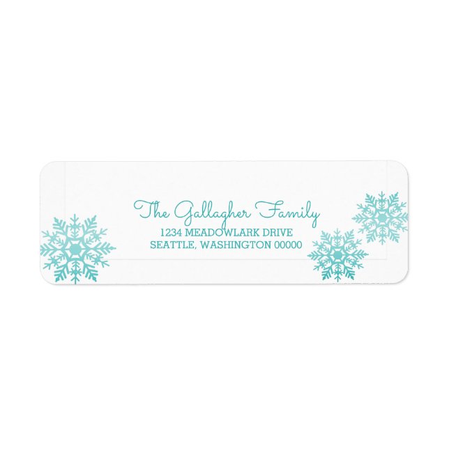 Aquamarin schimmernder Chic Snowflake Urlaub (Vorne)