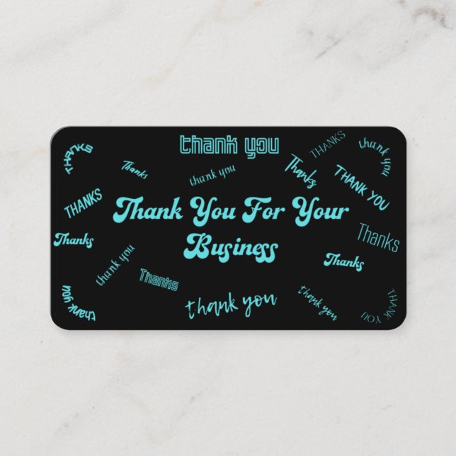 Aquamarin/schwarz, individuell anpassbar. Vielen D Visitenkarte (Vorderseite)