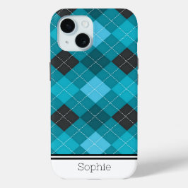 Aquamarin & Schwarz Raute Custom Samsung Case-Mate iPhone Hülle