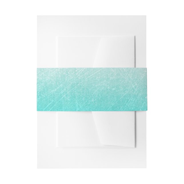 Aquamarin Scratchy Wedding Bands Einladungsbanderole (Vorderseite Beispiel)