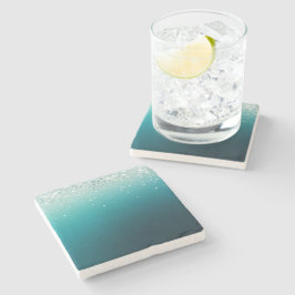 Aquamarin Silver Confetti Steinuntersetzer