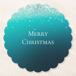 Aquamarin Silver Confetti Untersetzer