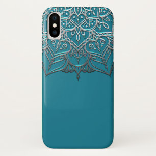 Aquamarin & Silver Mandala Elegant Minimal Marokka Case-Mate iPhone Hülle