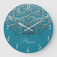 Aquamarin & Silver Mandala Elegant Minimal Marokka