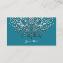 Aquamarin & Silver Mandala Elegant Minimal Marokka Visitenkarte