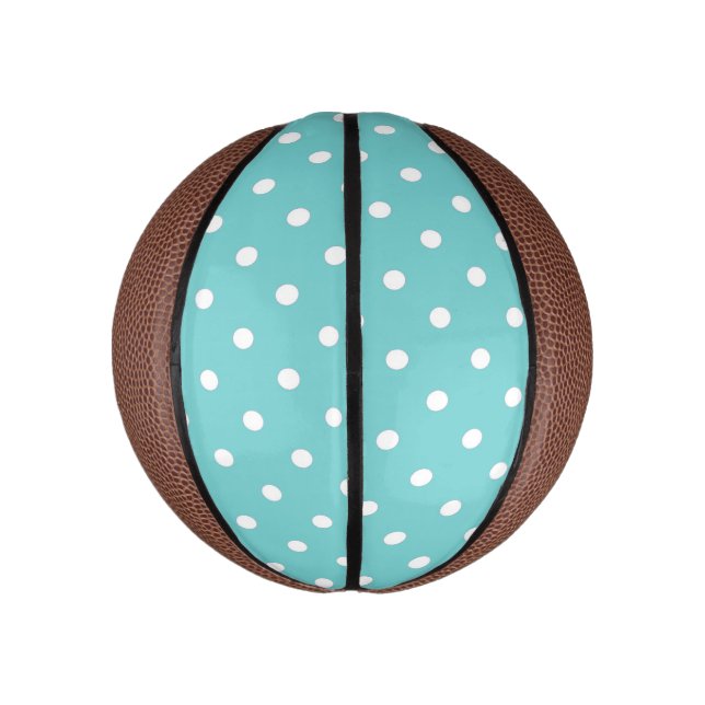 Aquamarin Sky Polka Dot Mini Basketball (Vertikal)
