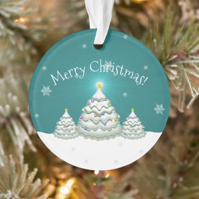 Aquamarin Snowy Christmas Tree Ornament (Baum)