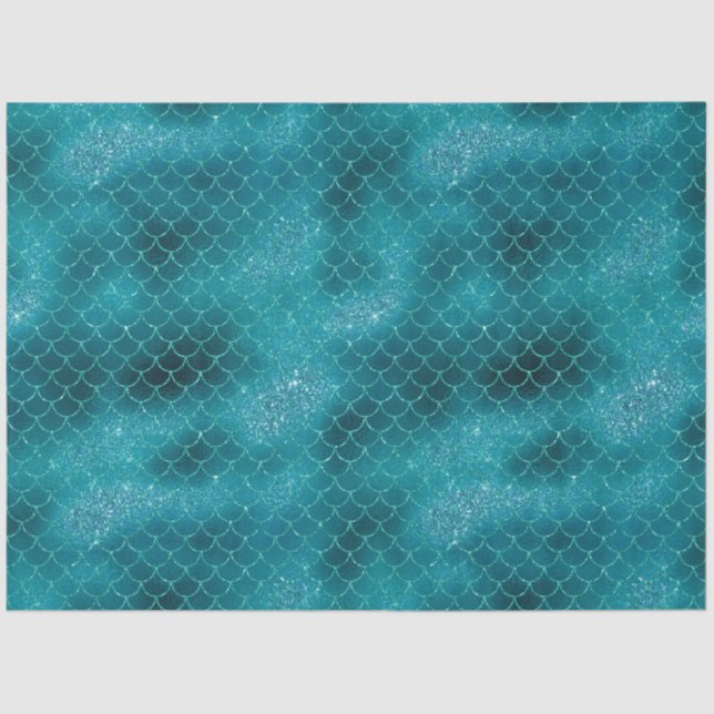 Aquamarin Sparkle Mermaid Seidenpapier (Vorderseite)